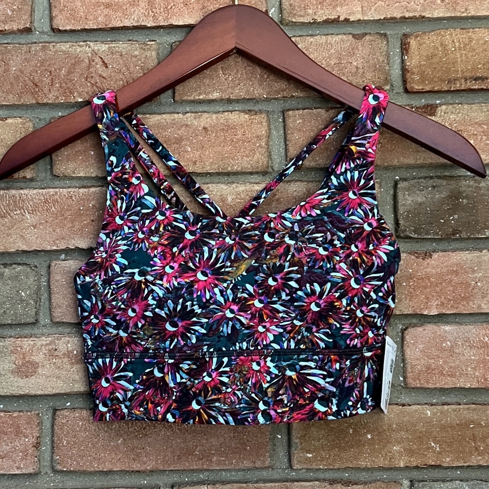 lululemon Energy Bra Long line in Floral Electric Multi Size 4